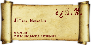 Ács Neszta névjegykártya